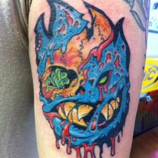Zombie Spitfire Tattoo On Half Sleeve