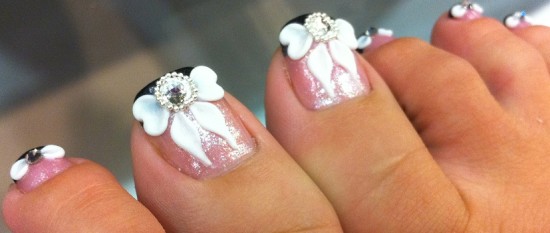 3d Bow Nail Art For Toe