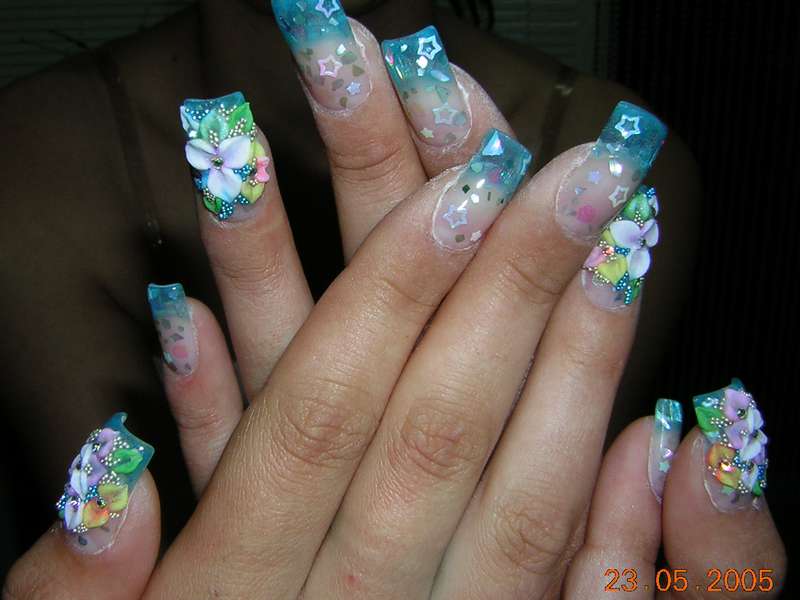 3d Flower Nail Art Design
