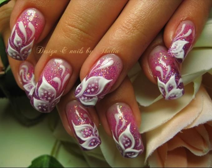 3d Gel Flower Nail Art Design