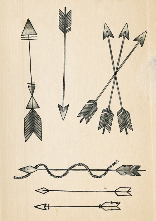 A few Arrows In Nice Shape With A Rope Tattoo Design