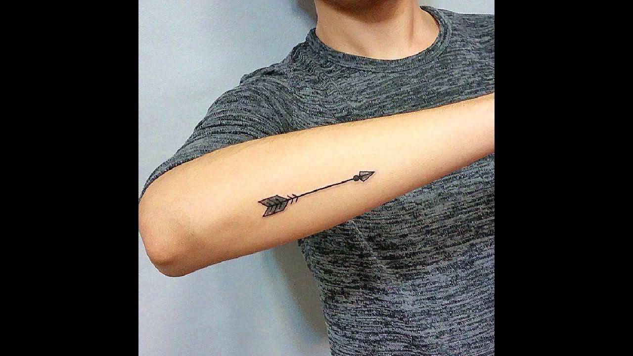 Adorable Arrow In Nice Design Tattoo On Forearm