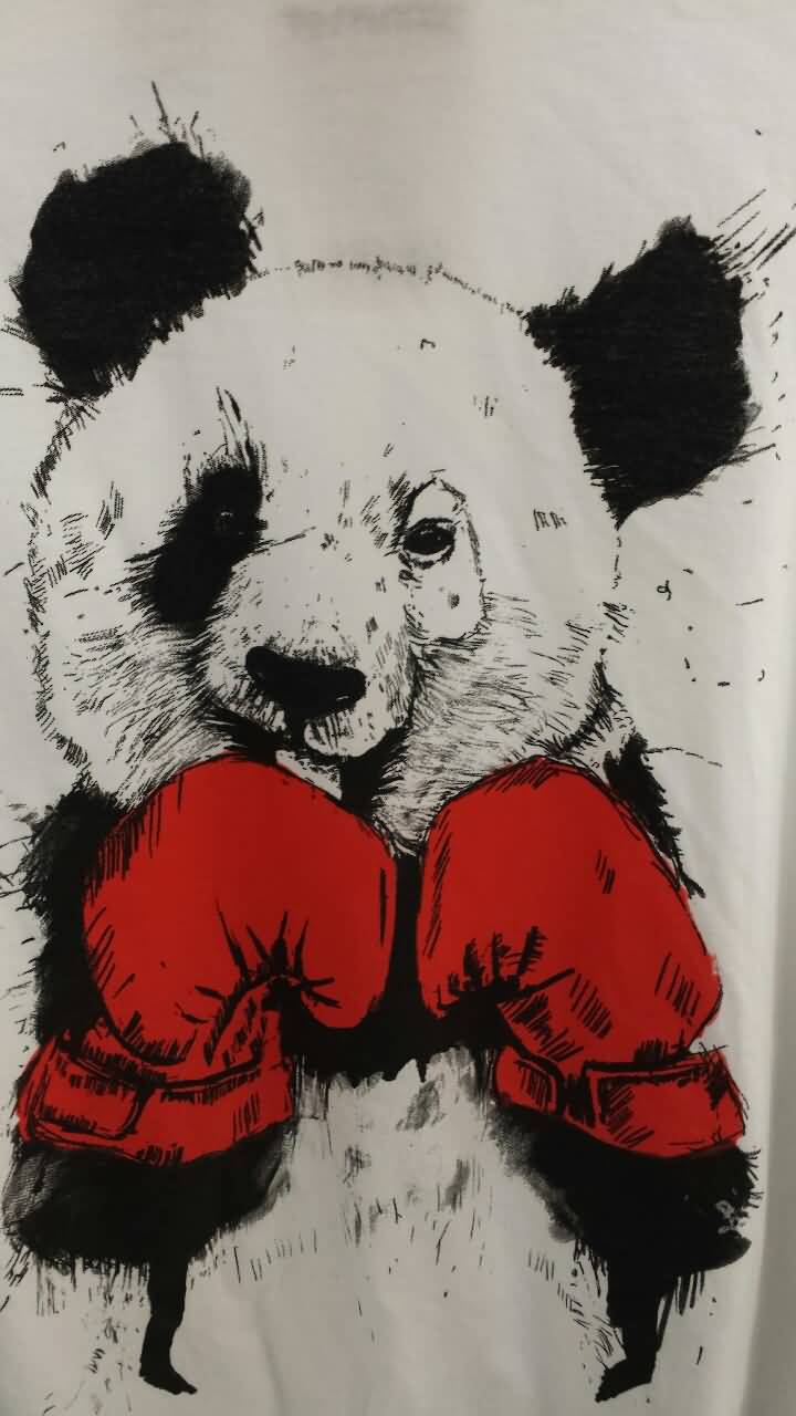 Amazing Panda Wearing Boxing Gloves Tattoo Design