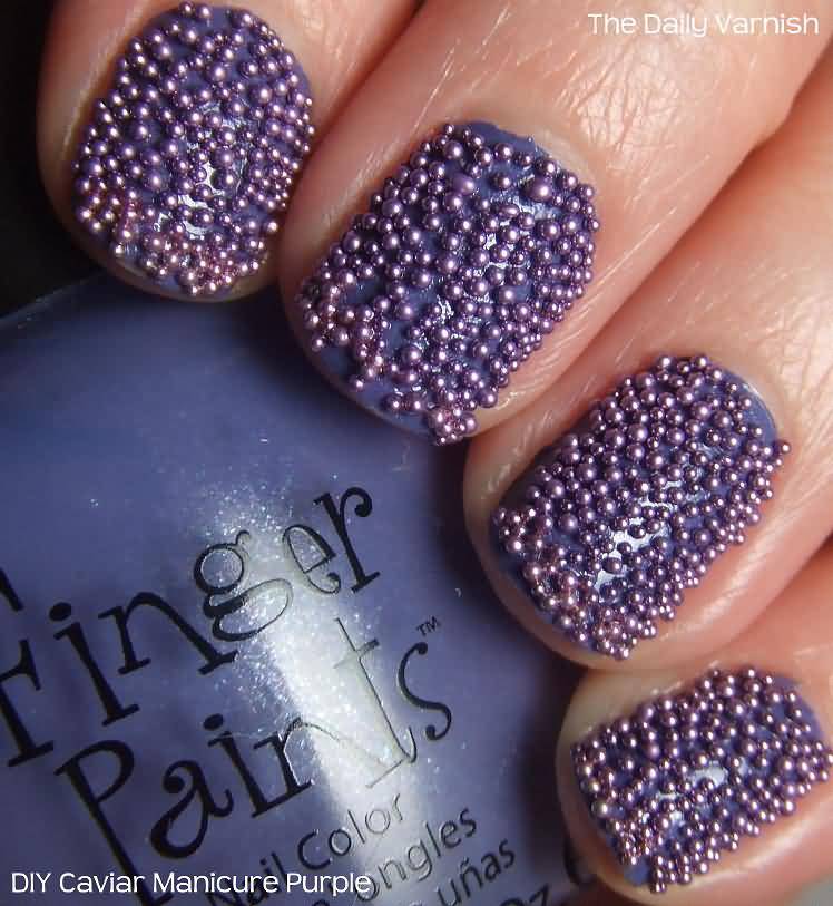 Amazing Purple Caviar Nail Design