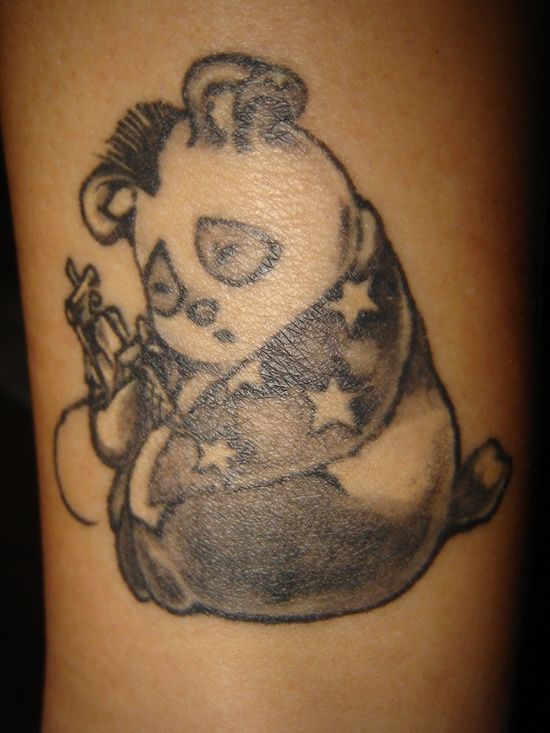 Amazing Sad Baby Panda Tattoo