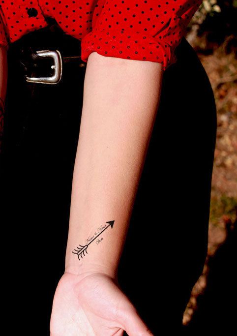 Amazingly Designed Arrow Tattoo On Wrist