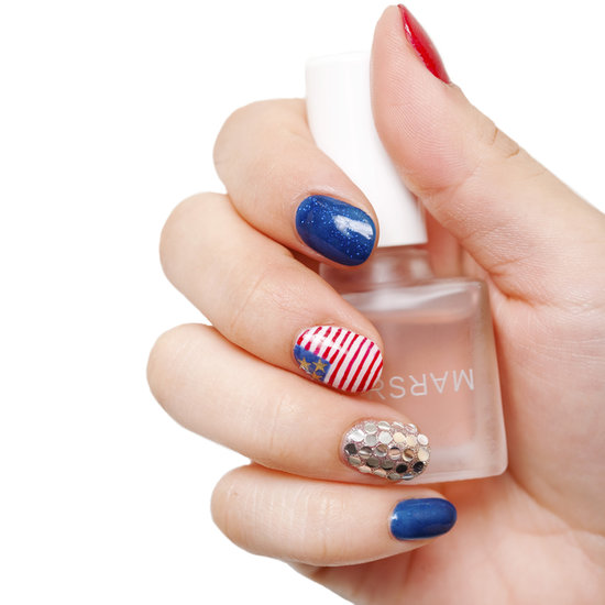 American Flag Accent Fourth Of July Nail Art