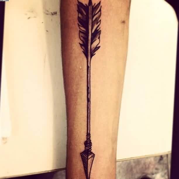 Ancient Arrow Tattoo On Right Arm