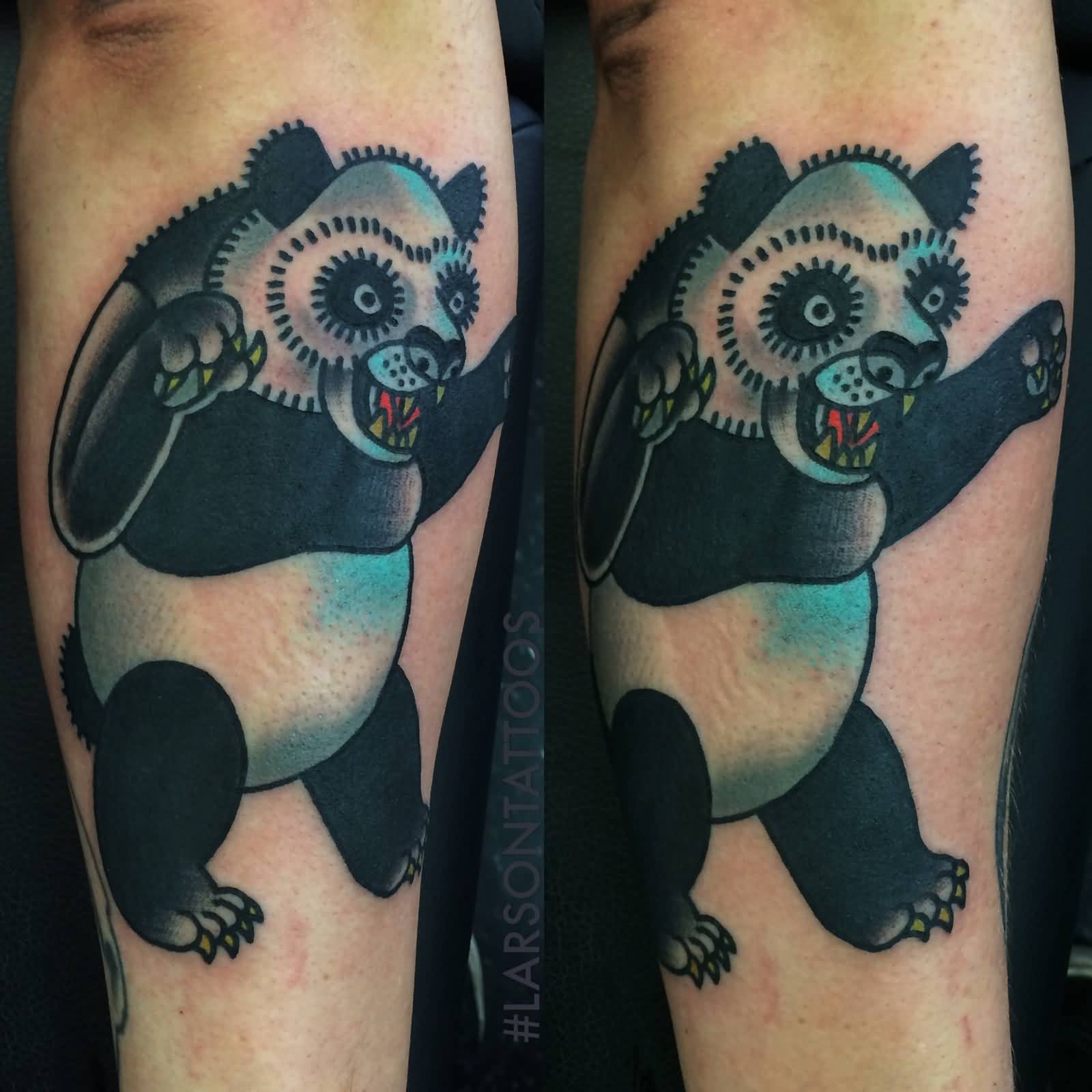 Angry Panda Tattoo By Jon Larson