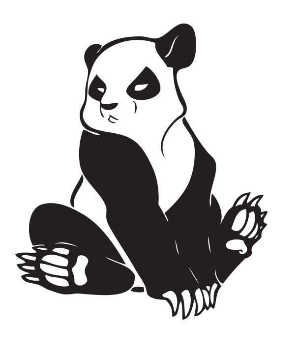 Angry Tribal Panda With Claws Tattoo Design