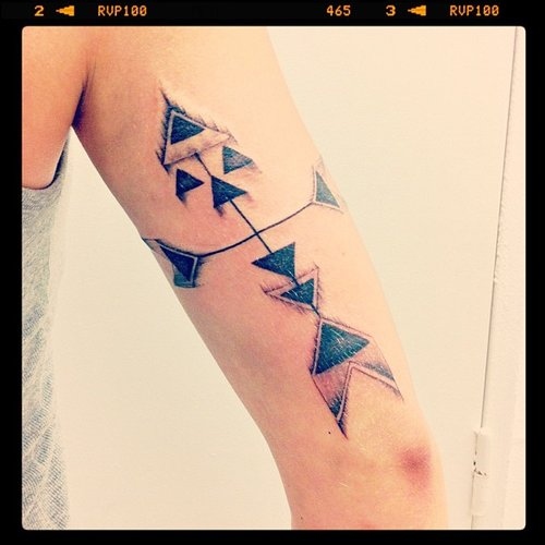 Arrow In Incredible Design Tattoo On Arm