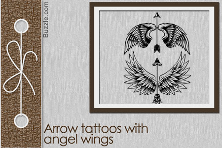 Arrows With Angel Wings Tattoo Design