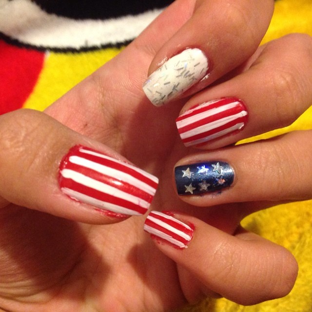 Attractive Fourth Of July Nail Art Design