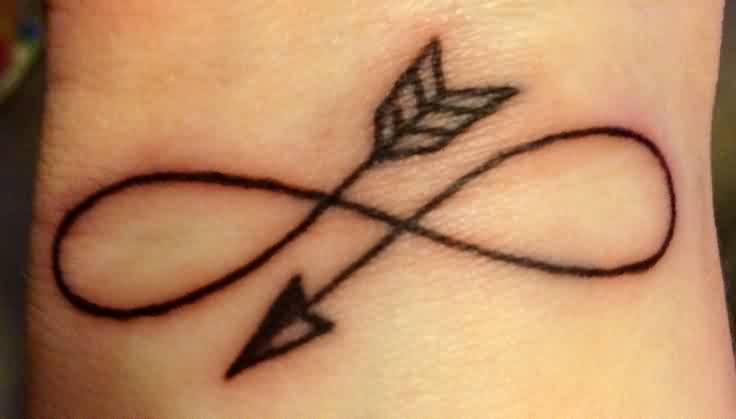 Awesome Infinity Arrow Tattoo On Wrist
