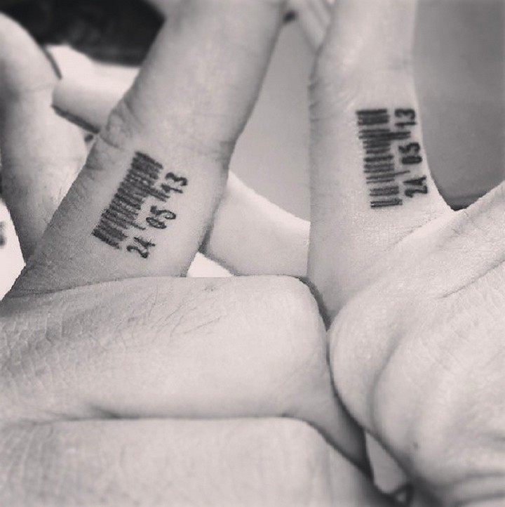 Barcode Tattoos On Fingers