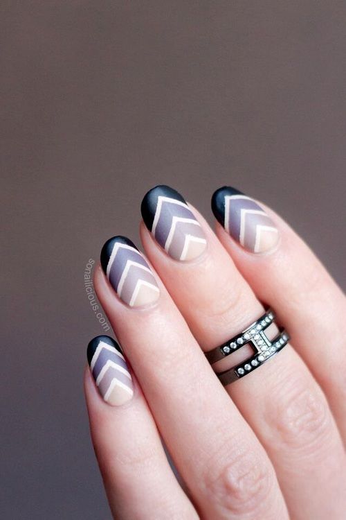 Beautiful Chevron Nail Art Design