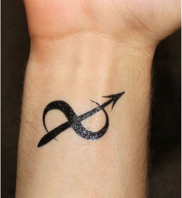 Beautiful Infinity Arrow Tattoo On Wrist