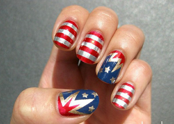 Beautiful Patriotic Fourth Of July Nail Art