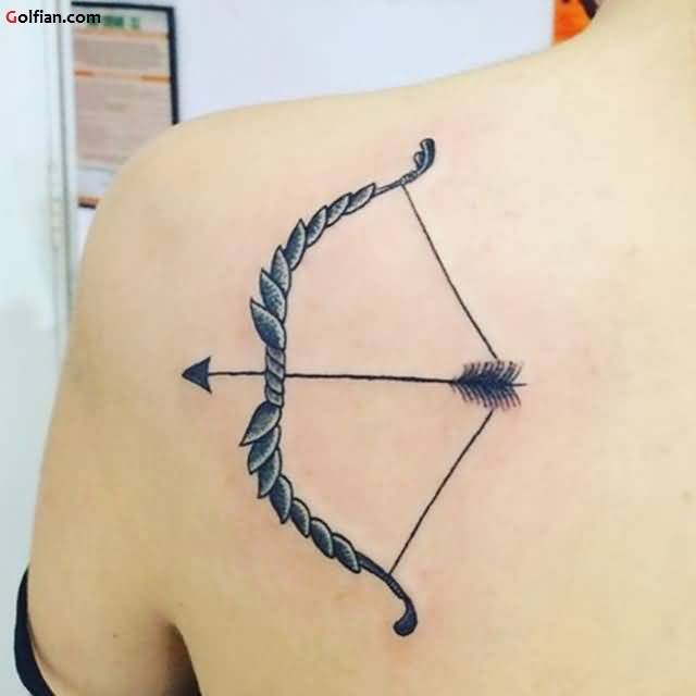 Best Bow And Arrow Tattoo On Back Shoulder