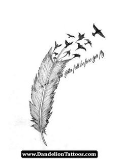 Birds Blowing From Feather Tattoo Design