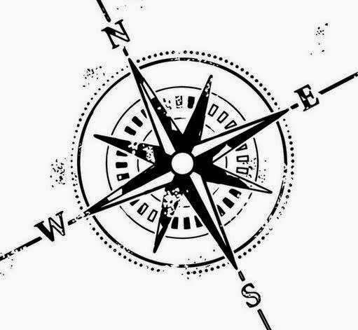 Black And White Compass Tattoo Design