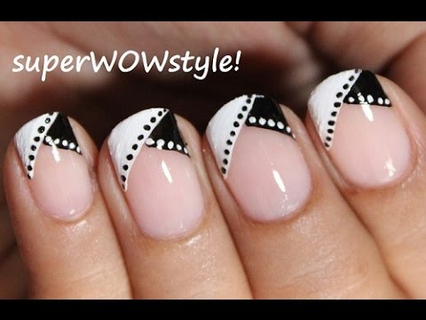 Black And White Corset Design French Tip Nails Art