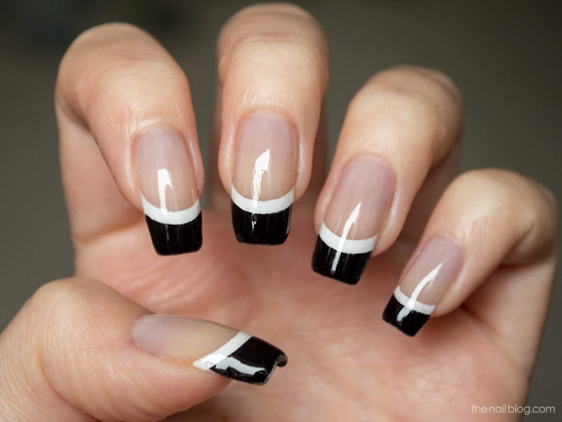 Black And White French Tip Nail Art