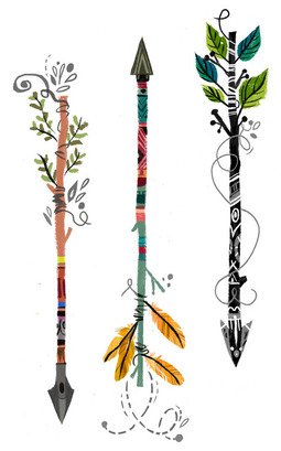 Colorful And Awesome Arrows Tattoo Design