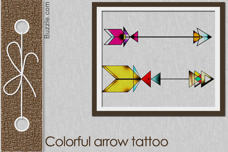 Colorful Arrow Tattoo Design
