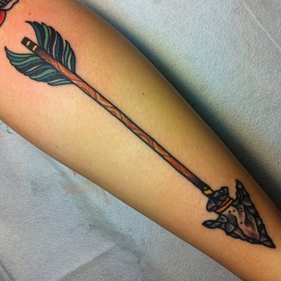 Colorful Arrow Tattoo On Arm