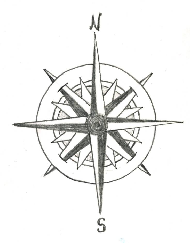 Compass Tattoo Design by Trappedinwires