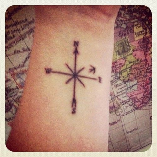 Compass Tattoo On Left Wrist