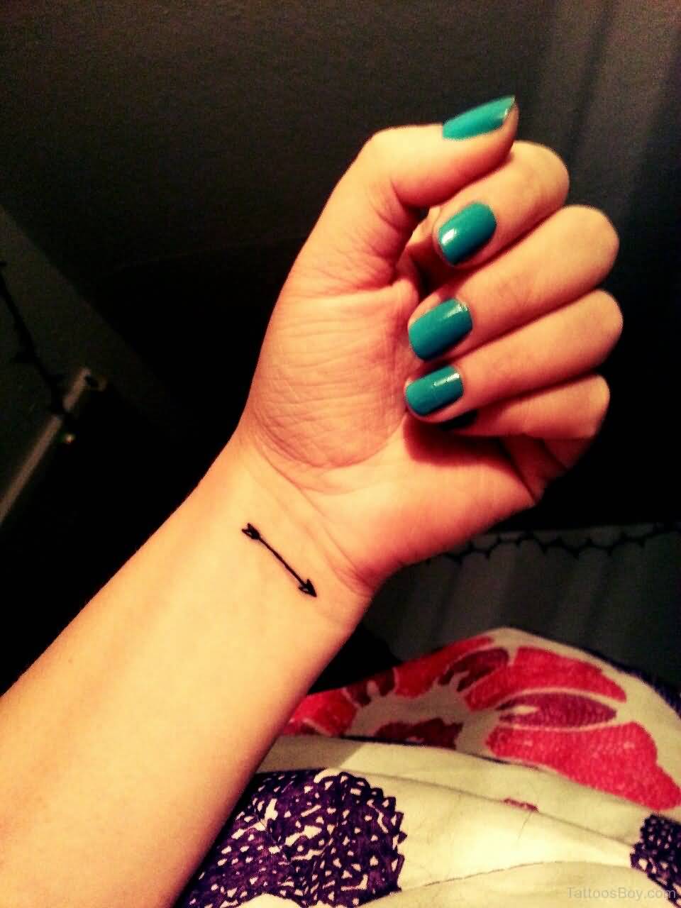Cool Arrow Tattoo On Wrist For Girl