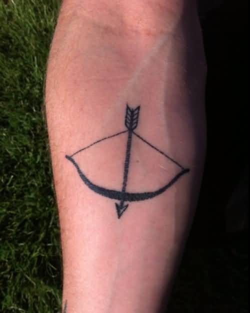 Cool Bow And Arrow Tattoo On Forearm