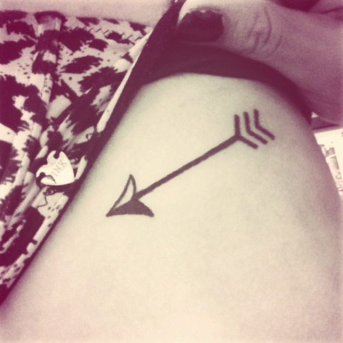 Cool Tiny Arrow Tattoo On Rib