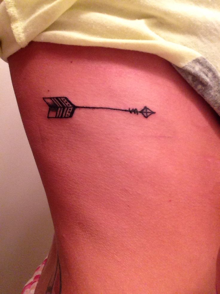 Cute Arrow Tattoo On Rib