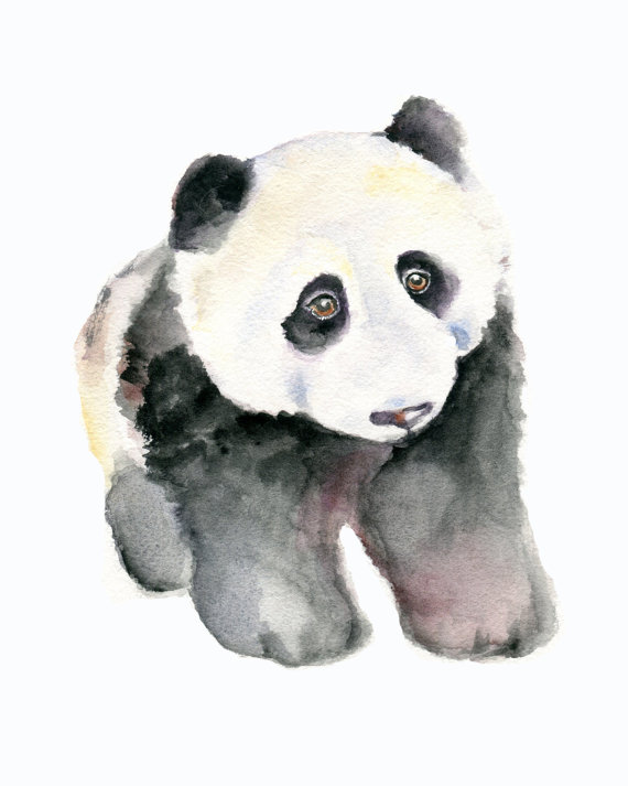 Cute Panda Watercolor Tattoo Design