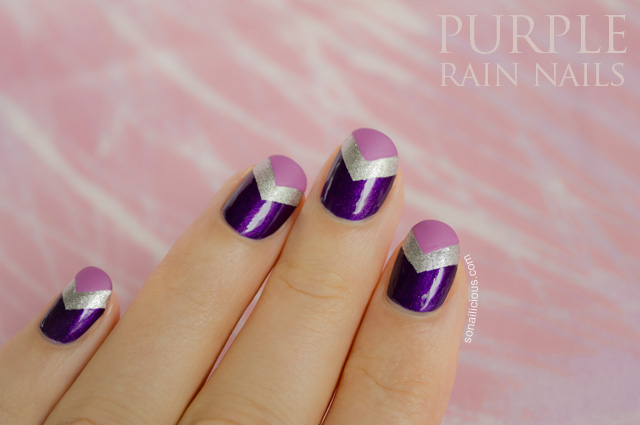 Cute Purple Chevron Nail Art