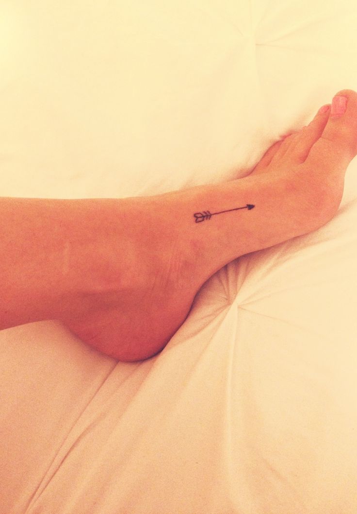 Cute Small Arrow Tattoo On Foot