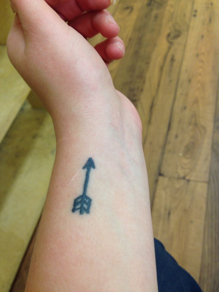 Cute Small Black Arrow Tattoo On Wrist