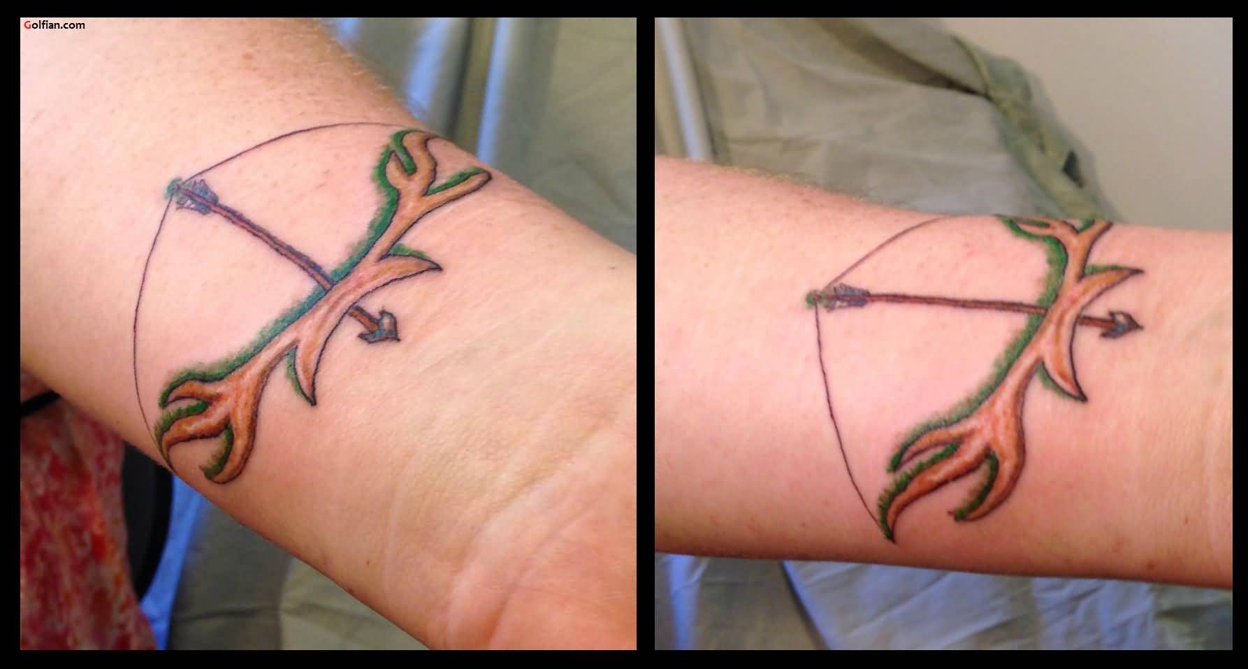 Elegant Tribal Bow And Arrow Tattoo On Wrist