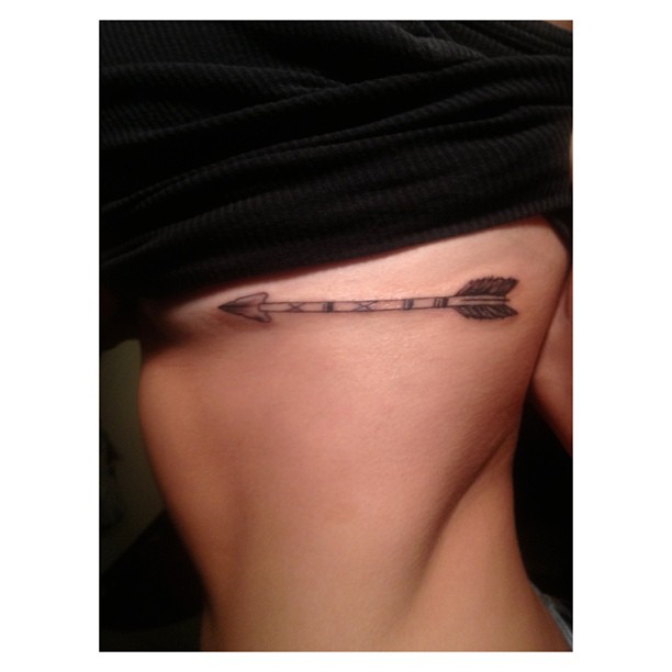 Fantastic Arrow Tattoo On Rib