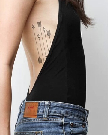 Few Arrows Tattoo On Side Rib
