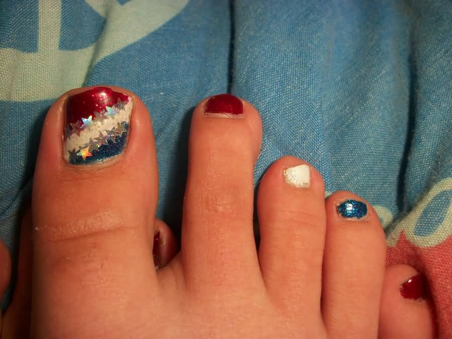 Fourth Of July Toe Nails