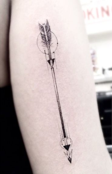 Geometric Arrow Tattoo On Arm