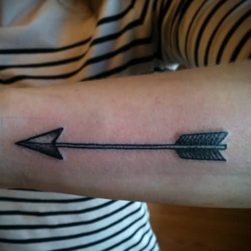 Great Looking Arrow Tattoo For Girls