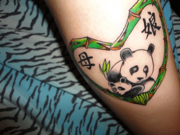 Heart Panda Tattoo On Forearm