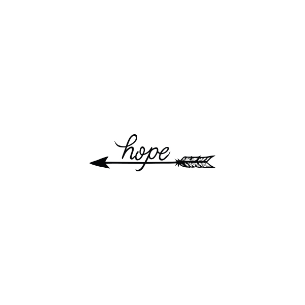 Impressive Arrow With Word Hope Tattoo Design