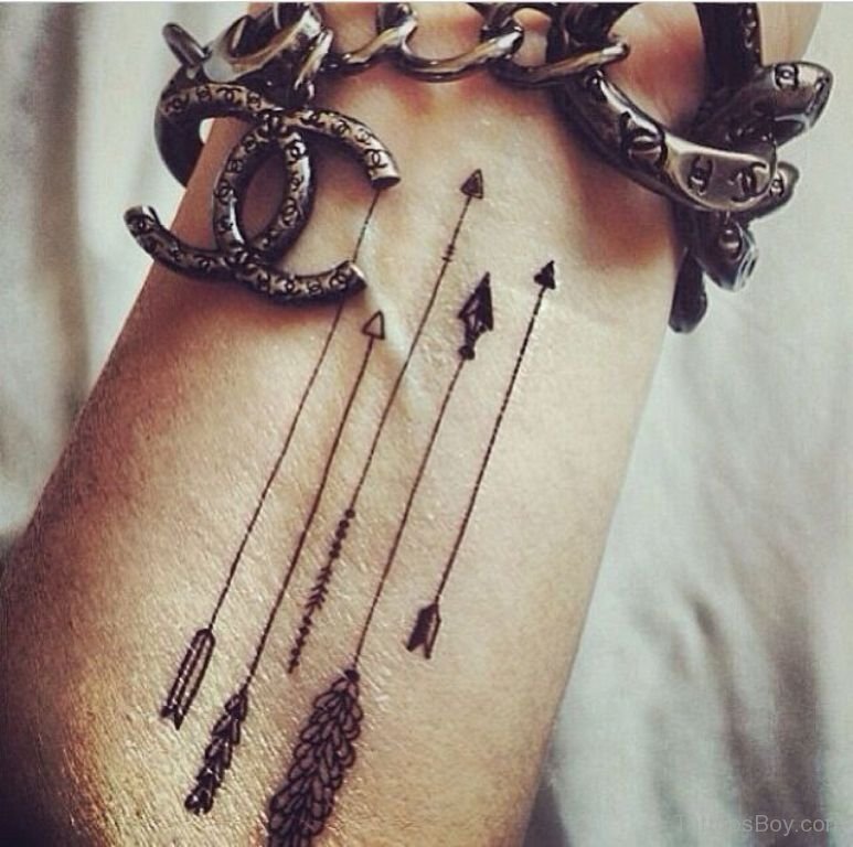 Incredible Arrows Tattoo On Wrist