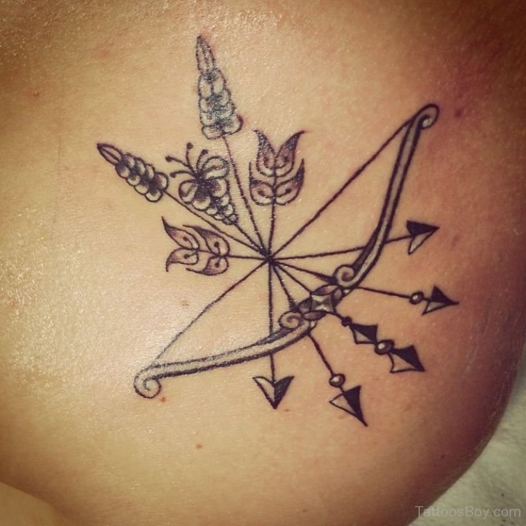 Incredible bow And Arrow Tattoo Design